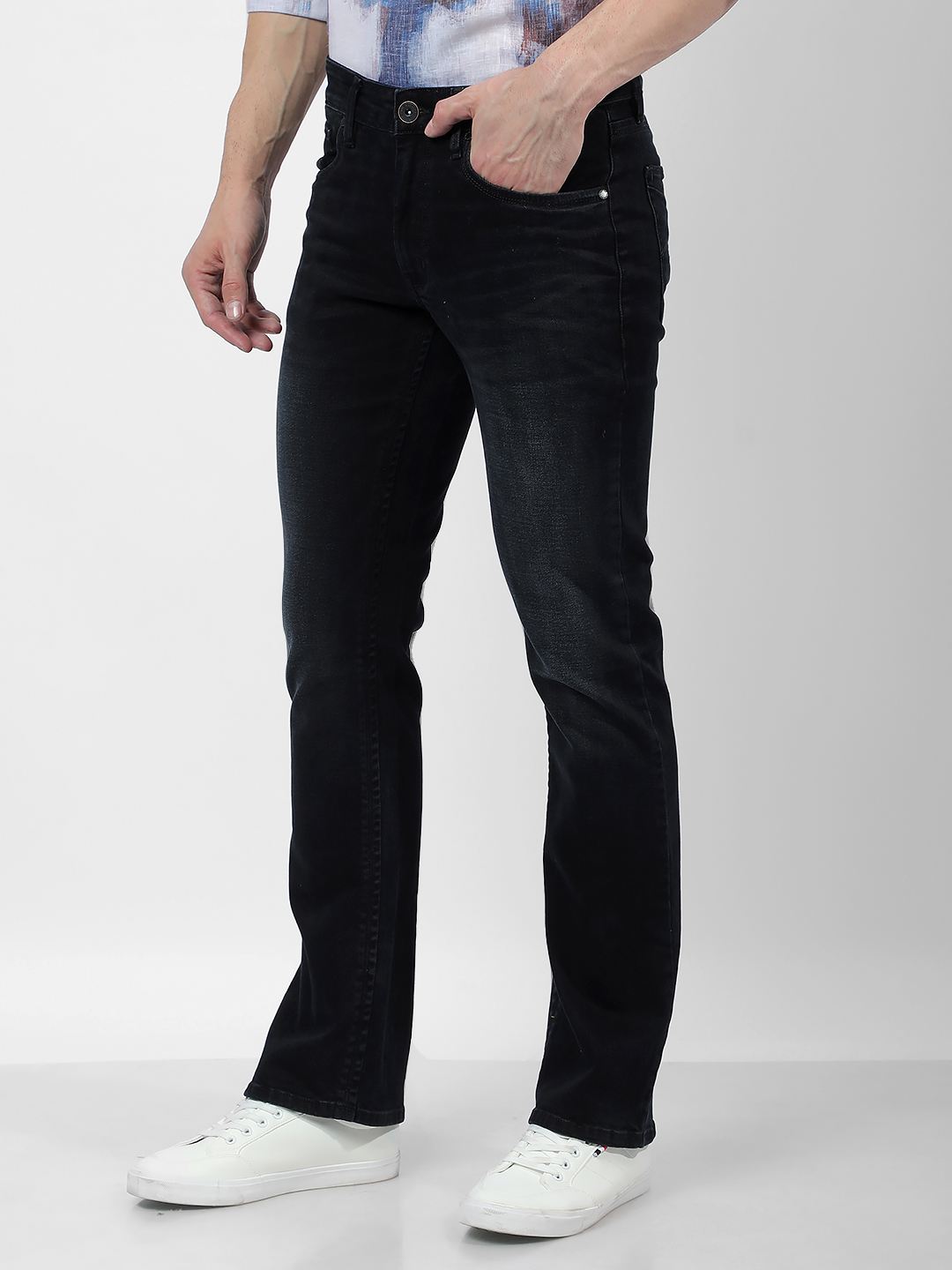 Numero Uno Men Faded Black Jeans